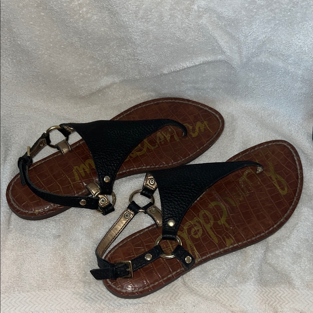 Sam Edelman Black Leather Thong Sandals - Picture 6 of 9